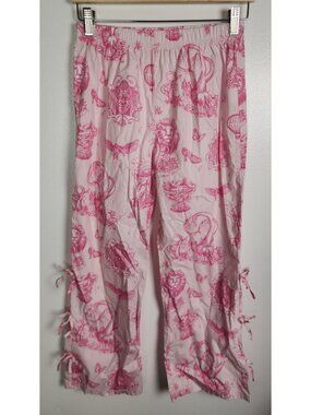Wicked Katie Kime Girls Sz. 14 Pink & White Wicked Print PJ Pants